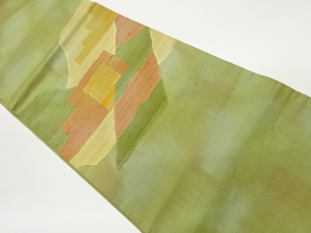 JAPANESE HIRAKI NAGOYA OBI / TSUMUGI / WOVEN ABSTRACT